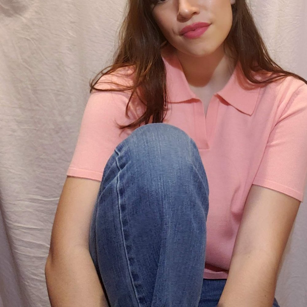 Pink collared shirt
